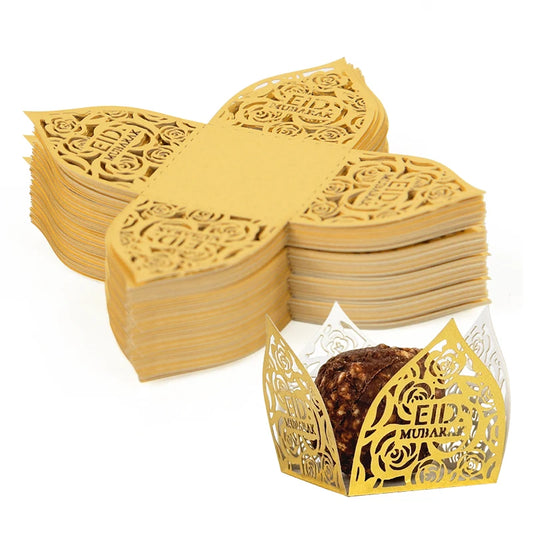 Eid Mubarak Decoration Chocolate Wrappers Paper Candy 10-50Pcs Ramadan Kareem Party Supplies