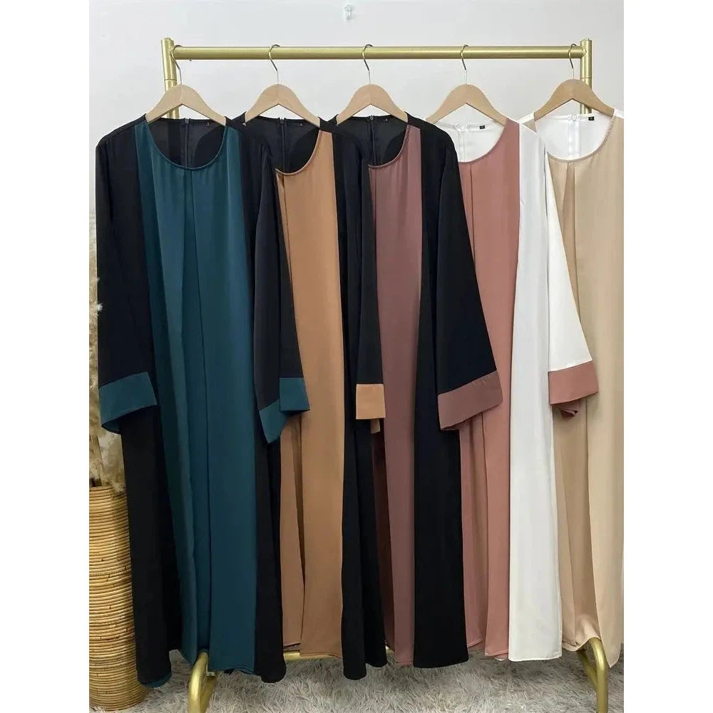 Abaya Muslim Luxury Splicing (Fake Two Pcs) Abayas For Women Kaftan Modest Dress Islam Caftan Moroccan Femme