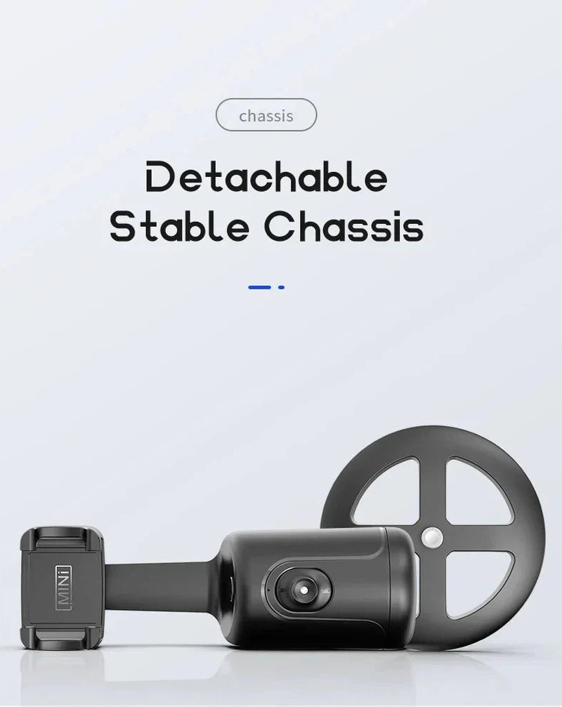 AI Tracking Gimbal 360 Rotation, Detachable Stable Chassis, Desktop Phone Holder, Monopod.