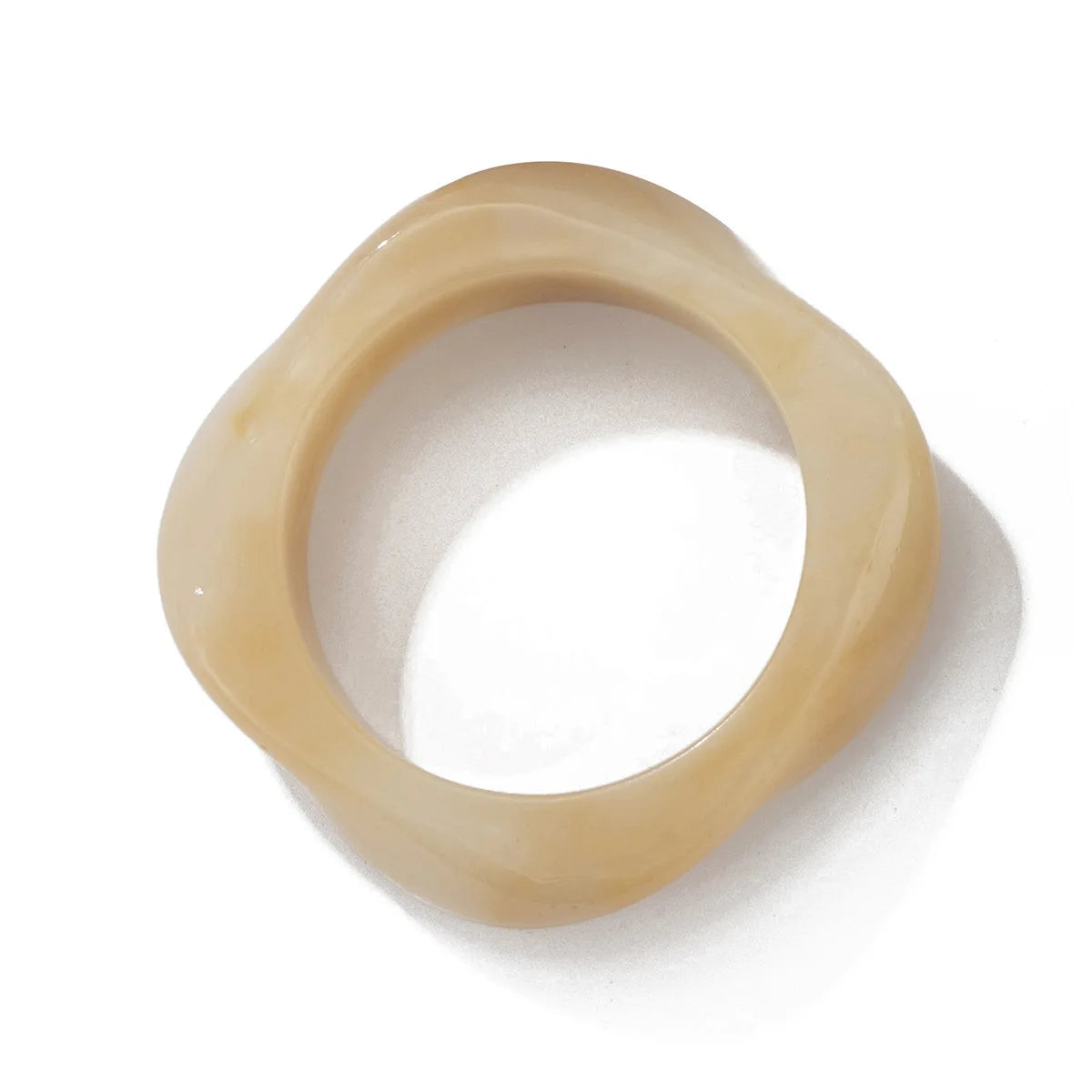 KMVEXO Vintage Punk Brown Coffee Thick Resin Acrylic Bangles Geometric Irregular Wide Cuff Bangle Bracelet