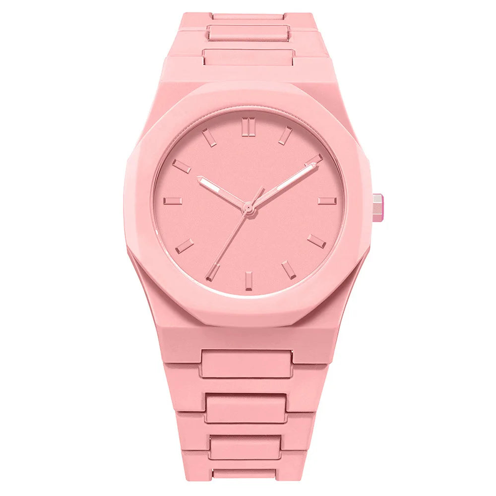 Design Quartz Watch for Men Casual Lightweight Plastic Strap Waterproof