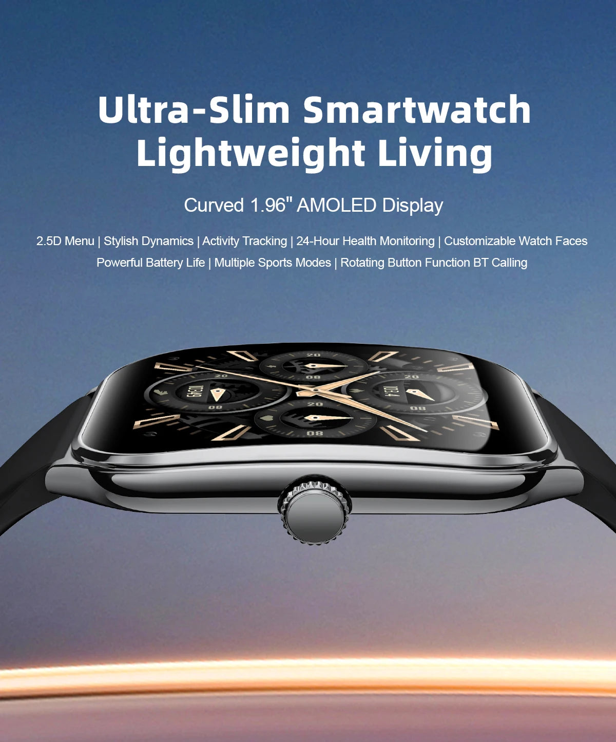 Ladies Smart Watch Ultra Thin men 1.96" AMOLED 360*360 HD Pixel Display Call Reminder