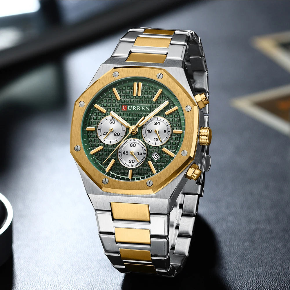 Men Quartz Watches CURREN Multifunction Luminous Quartz Male Wristwatch