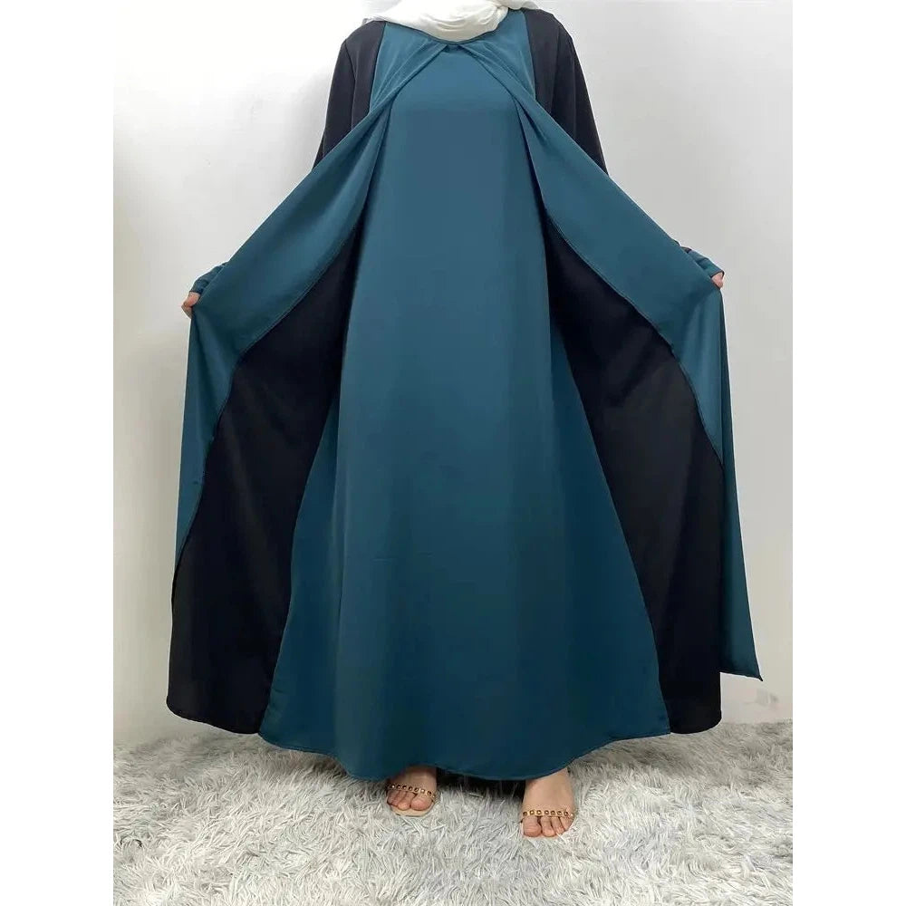 Abaya Muslim Luxury Splicing (Fake Two Pcs) Abayas For Women Kaftan Modest Dress Islam Caftan Moroccan Femme