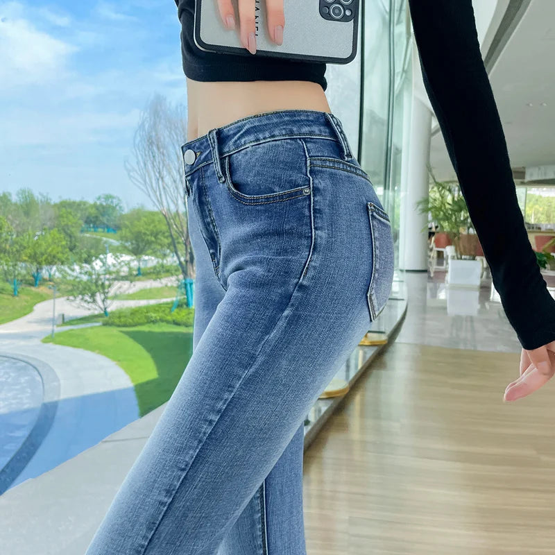 Women's Jeans Elastic Slim Fashion Pencil Pants Streetwear Jean Female Clothing Vintage Skinny Jeans Stretch Trousers