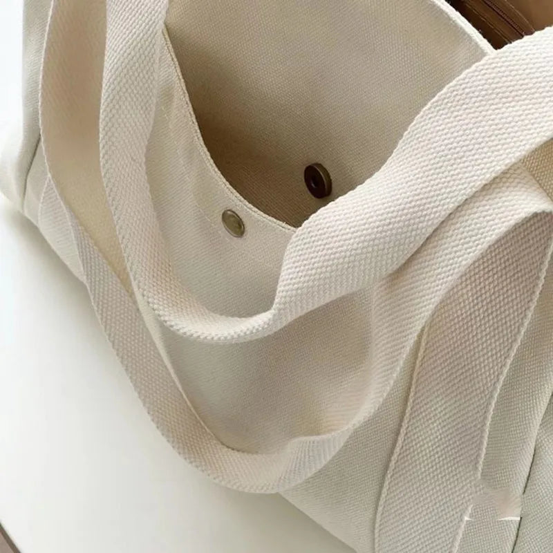 Women Canvas Tote Bags Large Capacity For Work Commuting Carrying Handbag Outfit Shoulder Bag