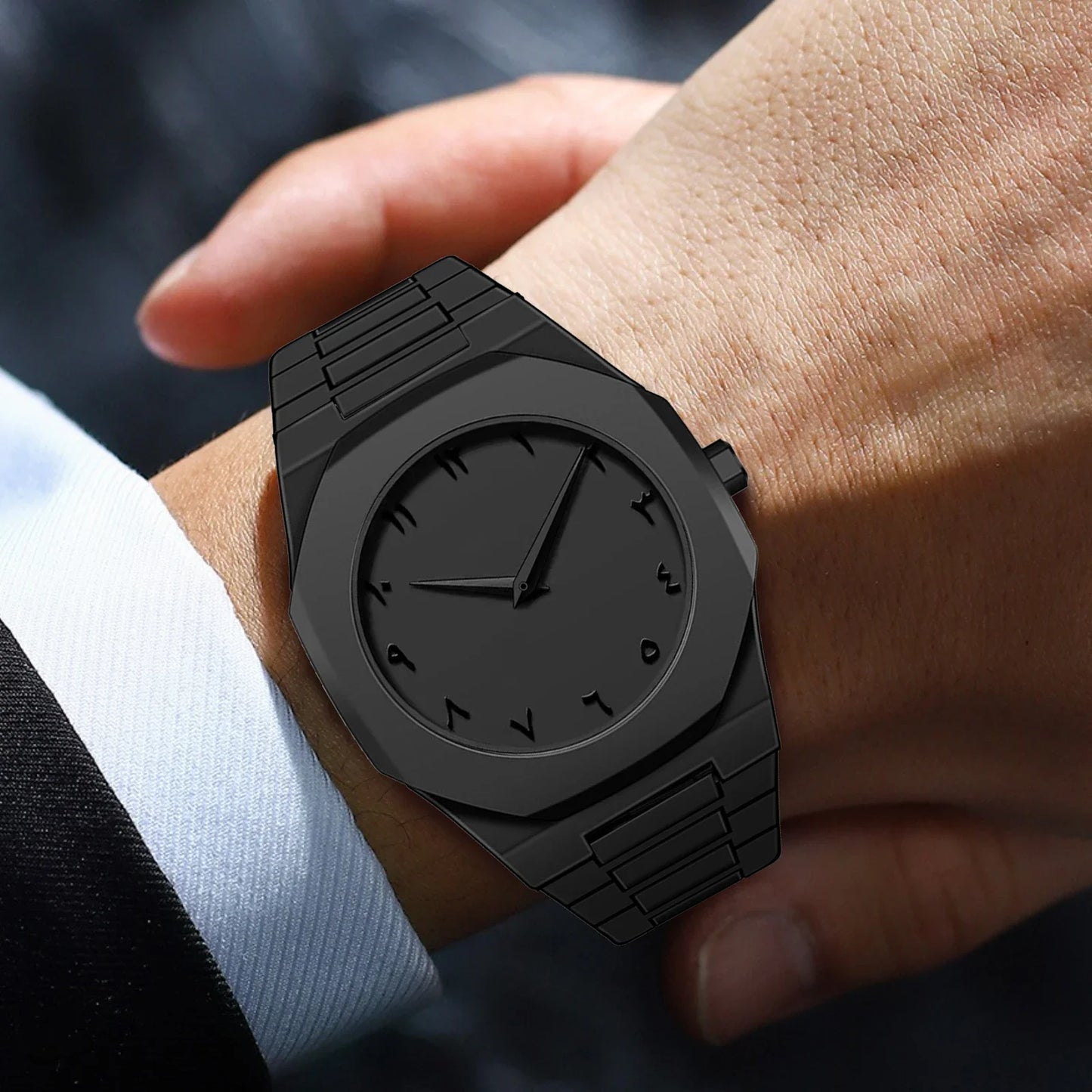Design Quartz Watch for Men Casual Lightweight Plastic Strap Waterproof
