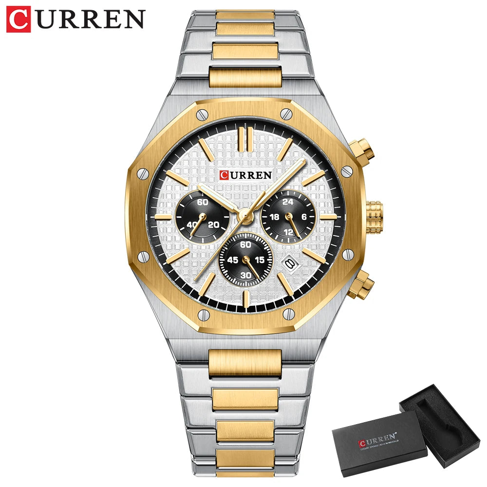 Men Quartz Watches CURREN Multifunction Luminous Quartz Male Wristwatch