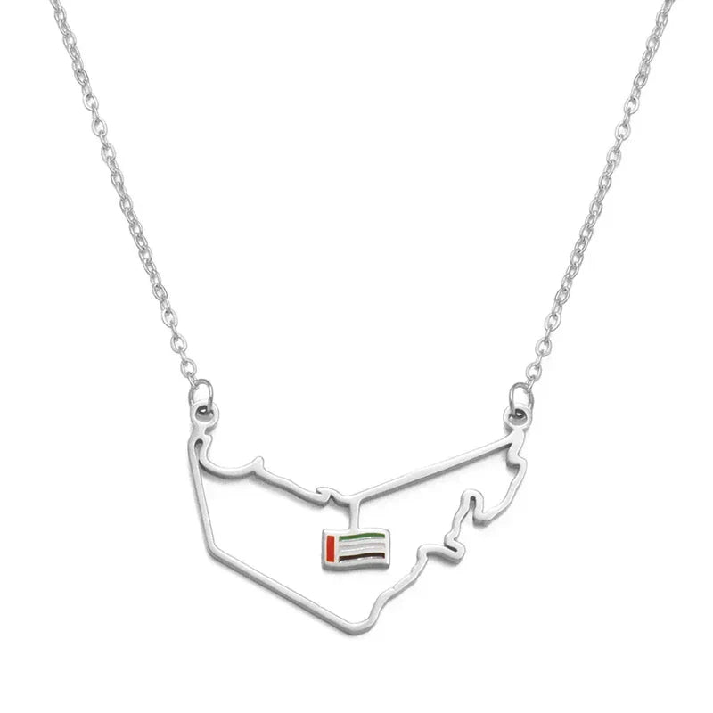 The United Arab Emirates Map Flag Necklaces in love of Nation UAE