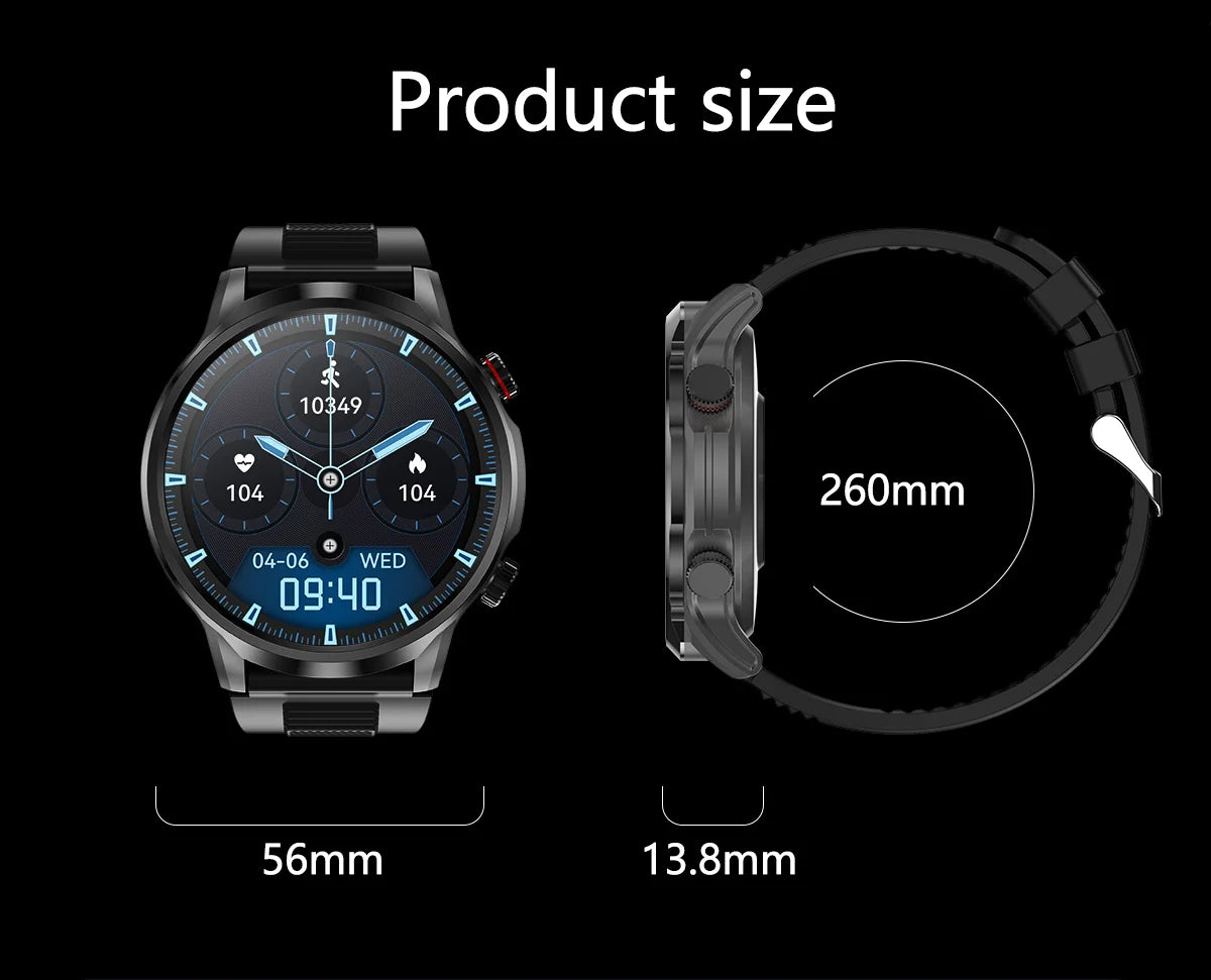 LIGE Smart Watch 1.95 inch Large Screen Bluetooth Calling Health Monitoring 500mAh Large Battery AI Voice Men Smartwatch EX100