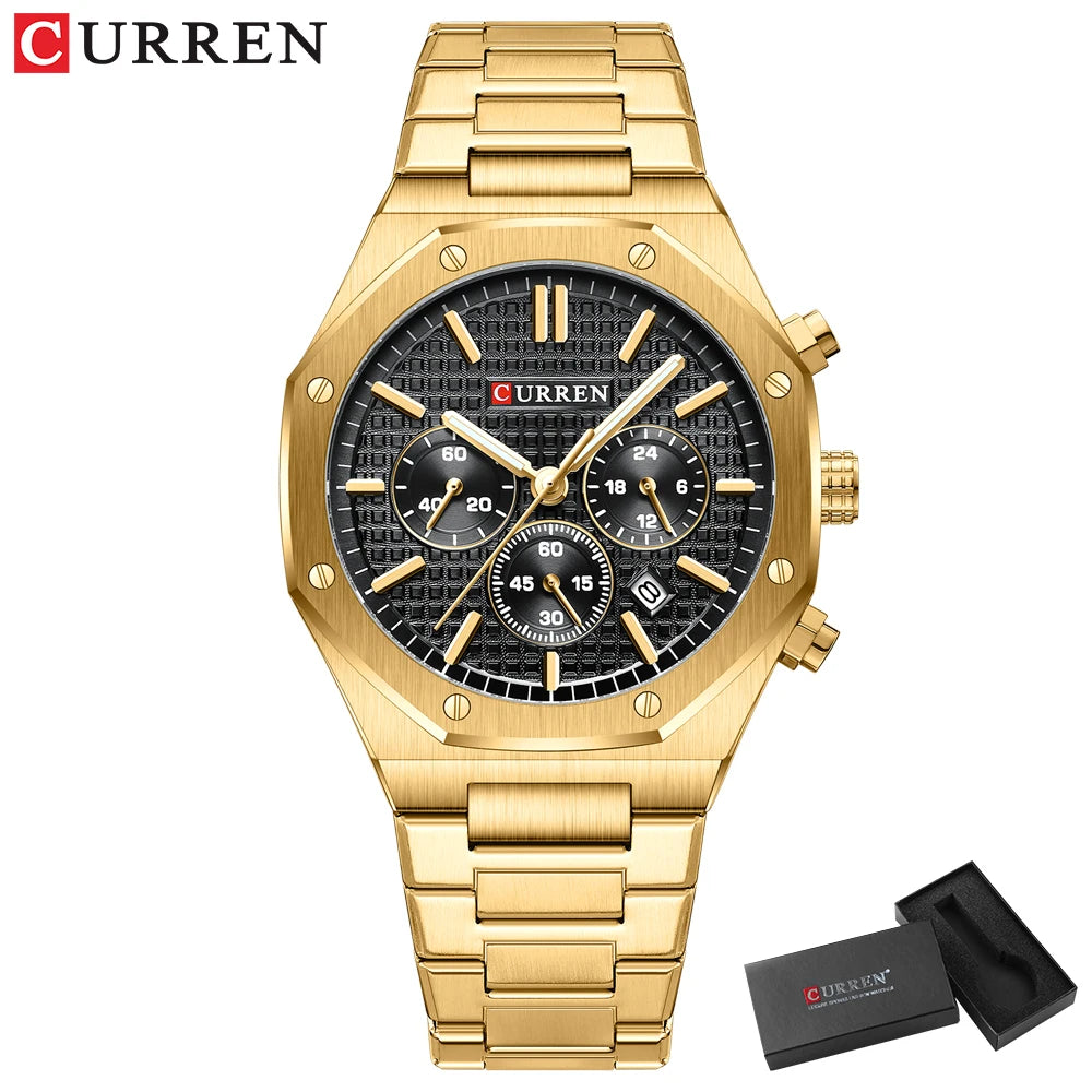 Men Quartz Watches CURREN Multifunction Luminous Quartz Male Wristwatch