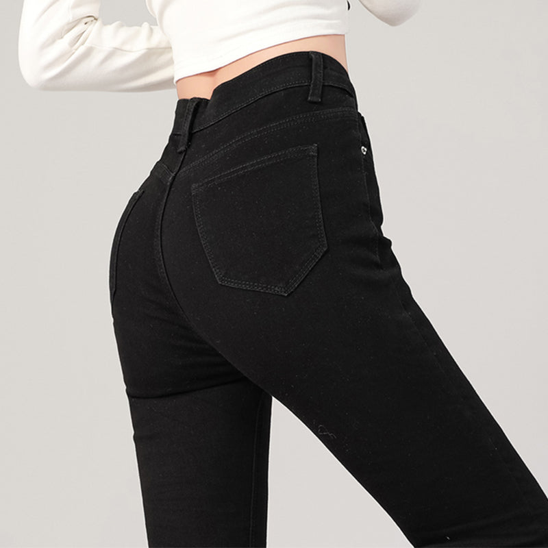 Women's Jean Pant Slim Skinny Comfortable Stretch Casual Pencil Pants Female Black Trousers