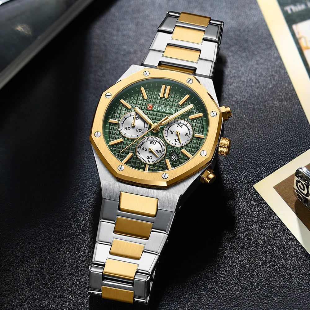 Men Quartz Watches CURREN Multifunction Luminous Quartz Male Wristwatch