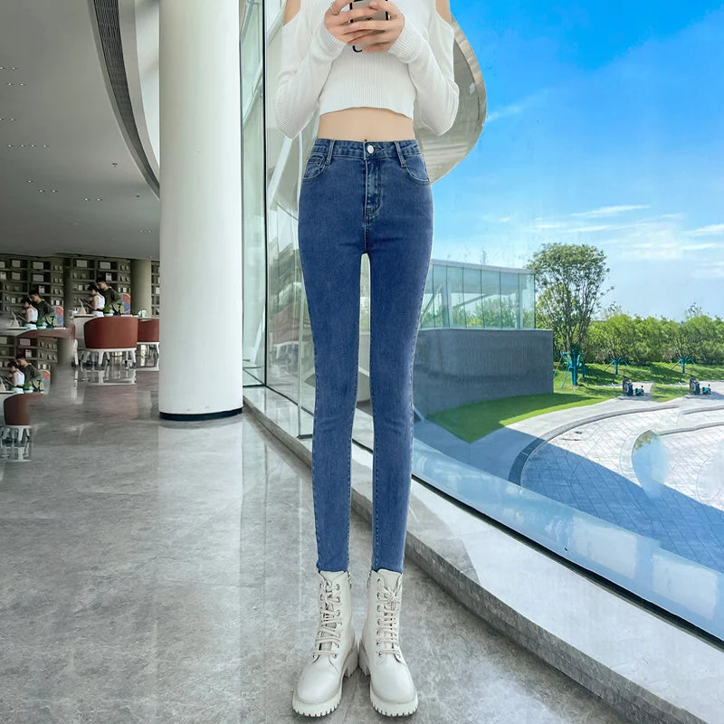 Women's Jeans Elastic Slim Fashion Pencil Pants Streetwear Jean Female Clothing Vintage Skinny Jeans Stretch Trousers