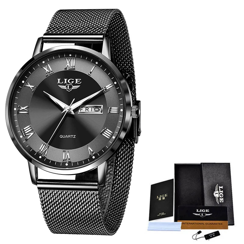 LIGE 2024 New Watch Women Luxury Watches Ladies Creative Steel Women's Bracelet Watches Female Waterproof Clock Relogio Feminino