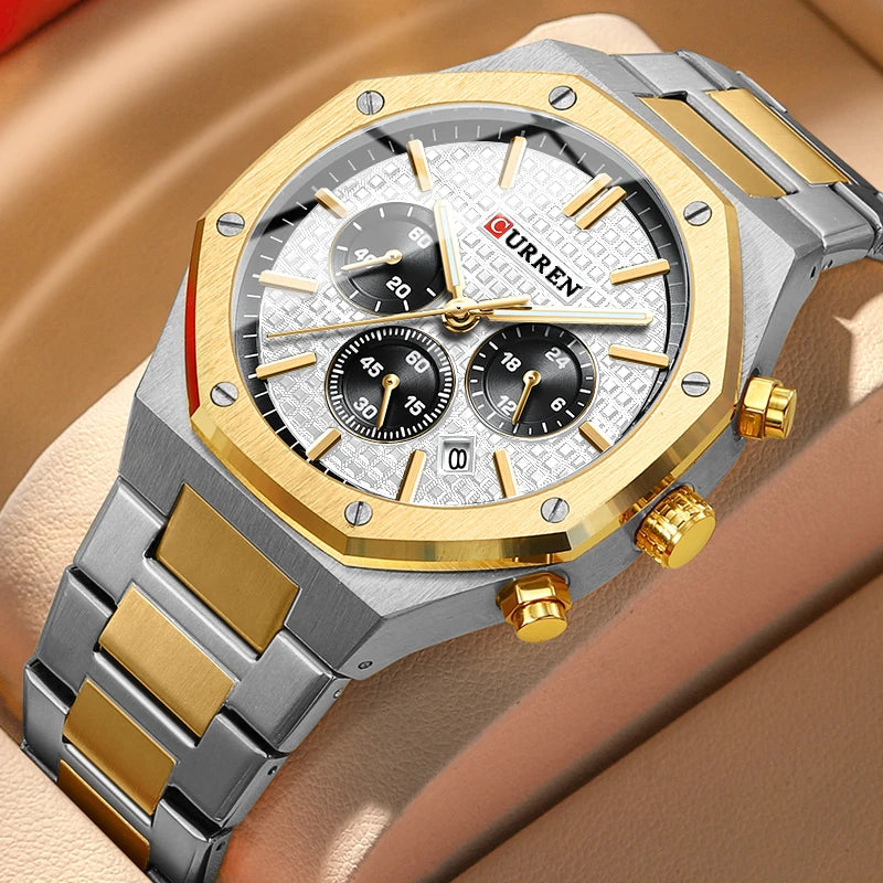 Men Quartz Watches CURREN Multifunction Luminous Quartz Male Wristwatch