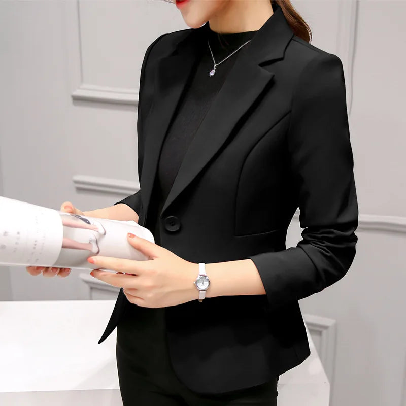 Women's Blazer Long Sleeve Pockets, Jackets Coat Slim, Office Lady Jacket,  Female Tops Suit Blazer Femme Jackets