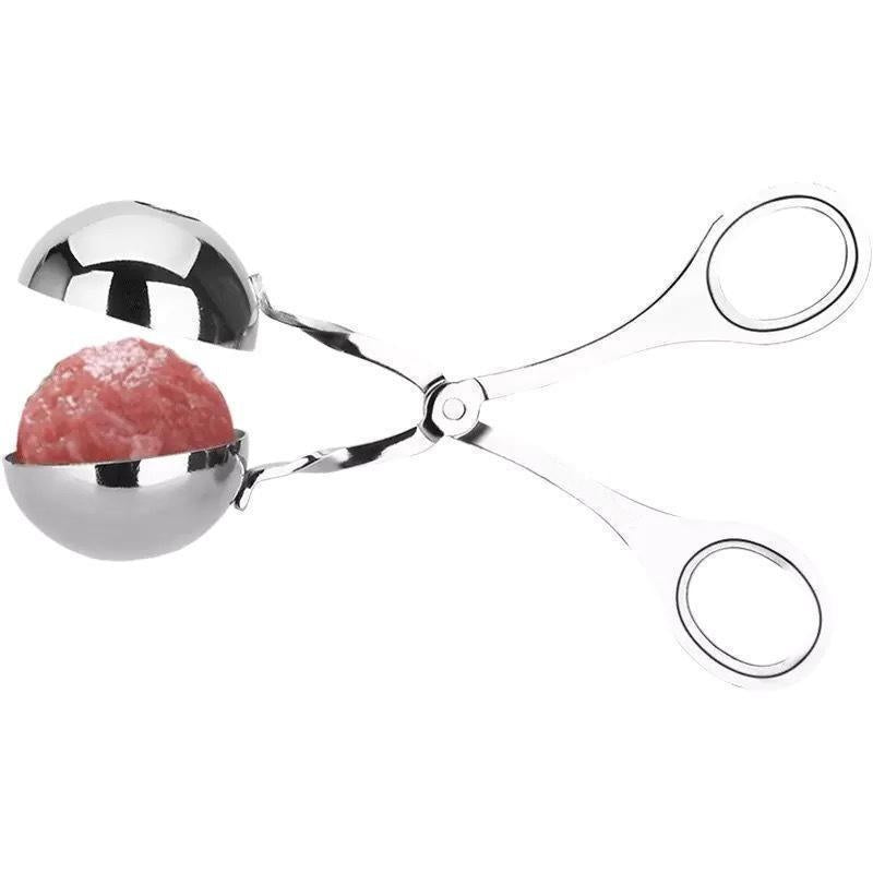 Meat Ball Maker tool, Scissor type Tool Stainless Steel Clip make Round Meat Ball, Rice Ball, Non Stick Kitchen Gadget