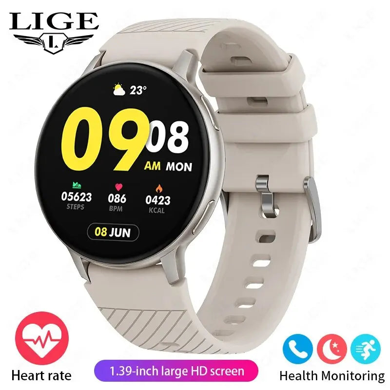 LIGE Smartwatch For Women Bluetooth Call Waterproof Sports Fitness Watches Blood Oxygen Healthy Women Smartwatch Man