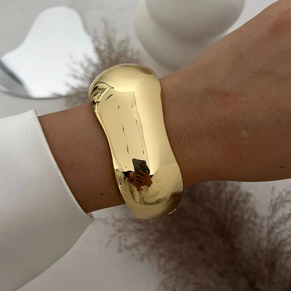 Cuff Bangles KMVEXO Punk Vintage Irregular Chunky for Women Bracelets Bangles