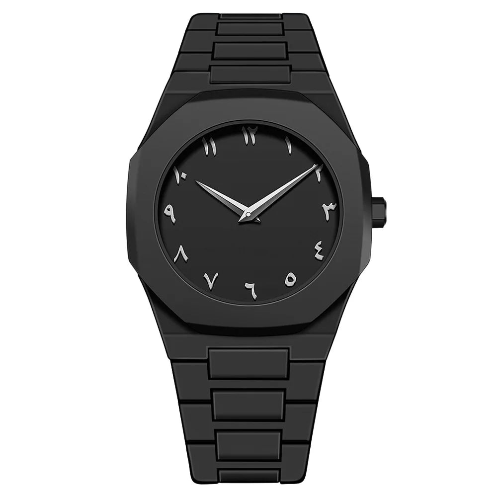 Design Quartz Watch for Men Casual Lightweight Plastic Strap Waterproof