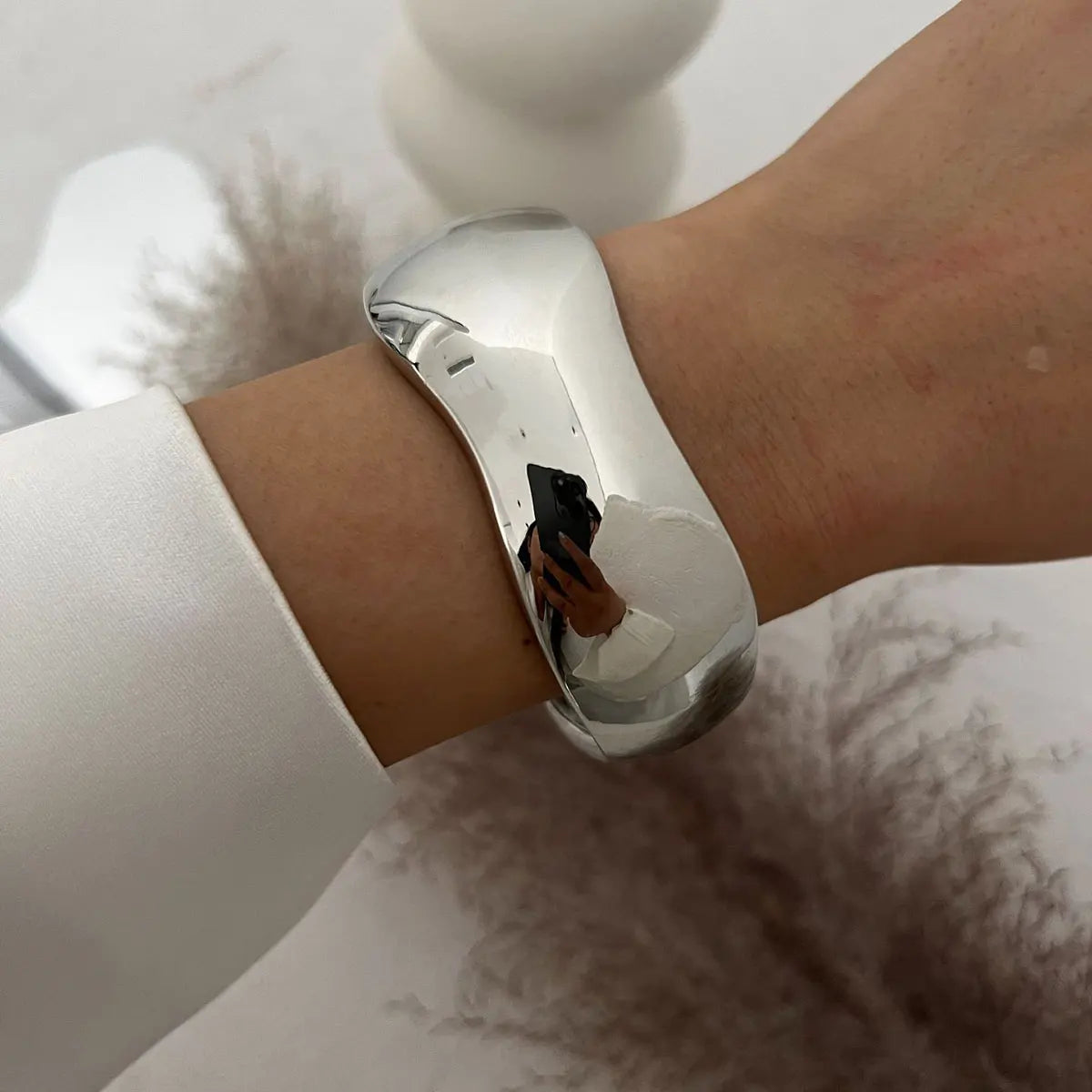 Cuff Bangles KMVEXO Punk Vintage Irregular Chunky for Women Bracelets Bangles