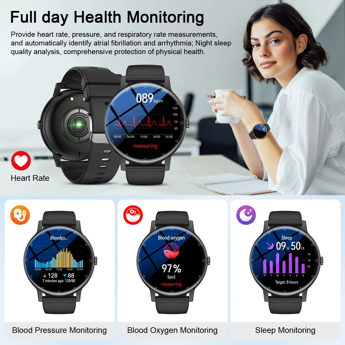 LIGE Smart Watch Men Outdoor Bluetooth Call Sports Fitness Watches Health Monitor Waterproof For Android IOS Smartwatch Women