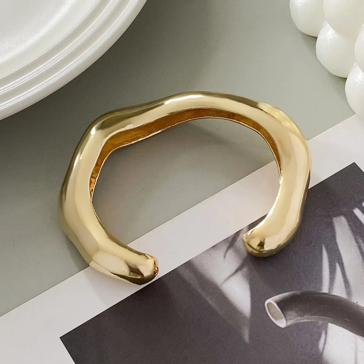Cuff Bangles KMVEXO Punk Vintage Irregular Chunky for Women Bracelets Bangles