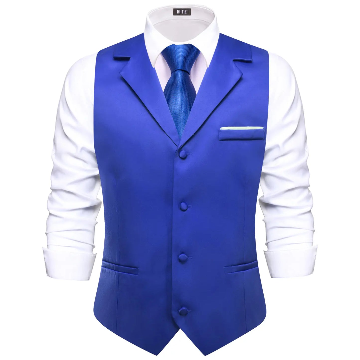 Men Vest With Tie Hi-Tie Champagne Solid V-neck Jacquard Tuxedo Dress Waistcoat Adjustable Jacket