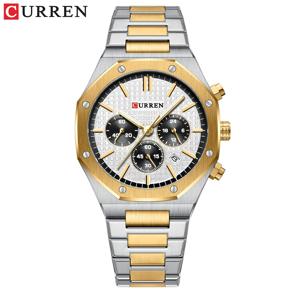Men Quartz Watches CURREN Multifunction Luminous Quartz Male Wristwatch