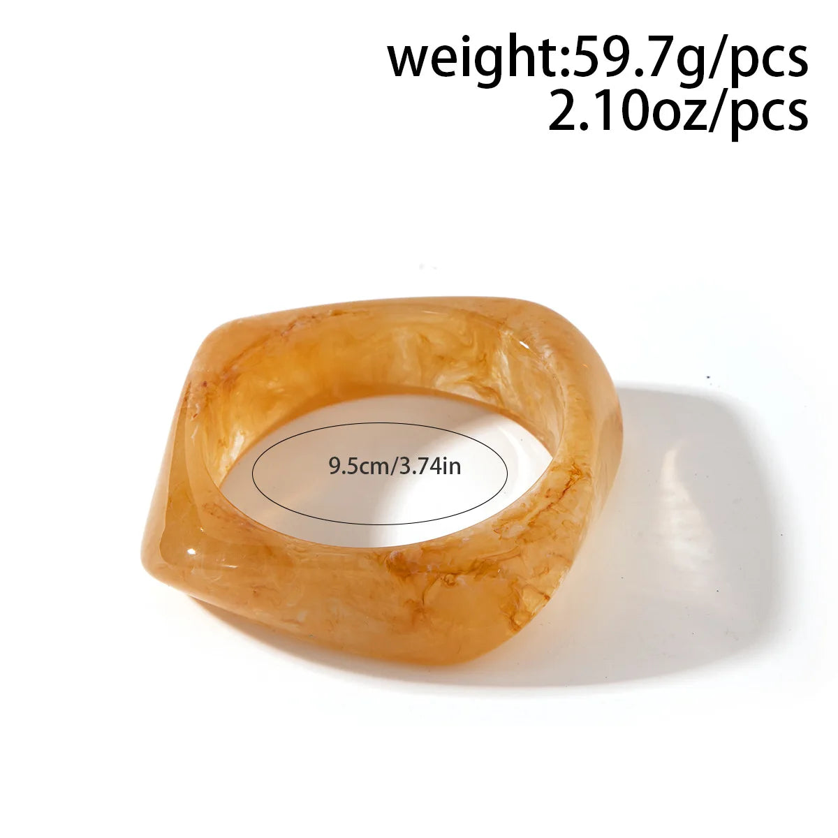 KMVEXO Vintage Chunky Coffee Thick Resin Acrylic Smudging Bangles Geometric Irregular Bangle Bracelets