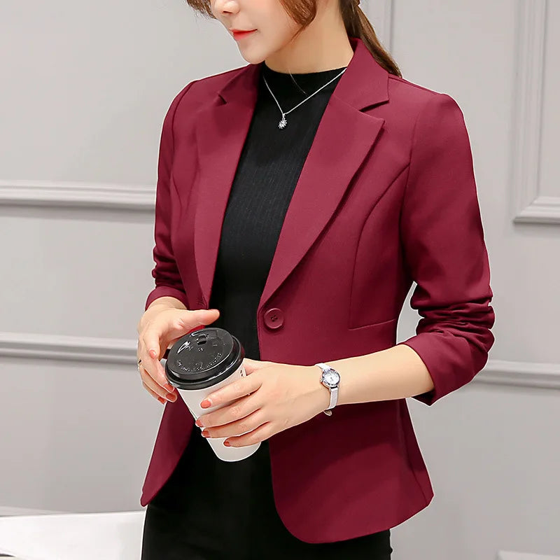 Women's Blazer Long Sleeve Pockets, Jackets Coat Slim, Office Lady Jacket,  Female Tops Suit Blazer Femme Jackets