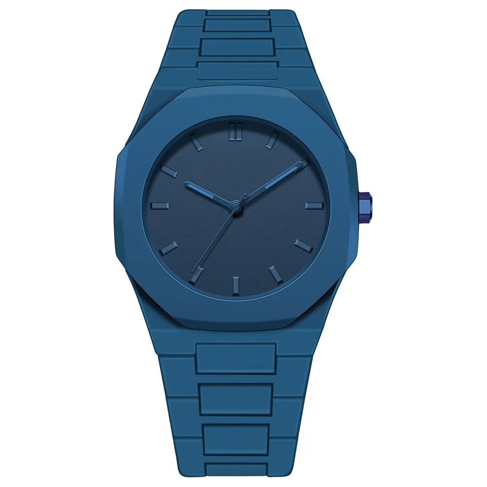 Design Quartz Watch for Men Casual Lightweight Plastic Strap Waterproof