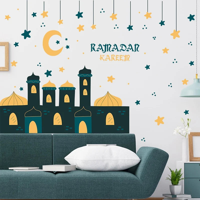 Eid Window Stickers Ramadan Decoration Eid Mubarak Decor for Home Ramadan Kareem Party Supplies Eid Al-fitr