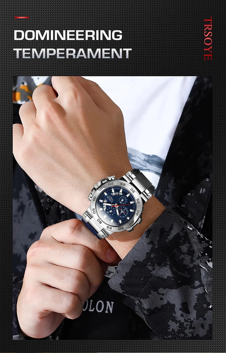 LIGE New Men's Watches Top Luxury Brand Big Dial Watch Men Waterproof Quartz Wristwatch Sport Chronograph Clock