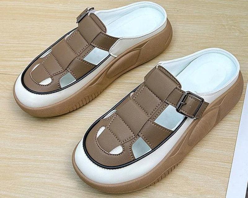 Slide Sandals Slipper Thick Sole Closed Toes Buckle Casual Beach Garden Shoes