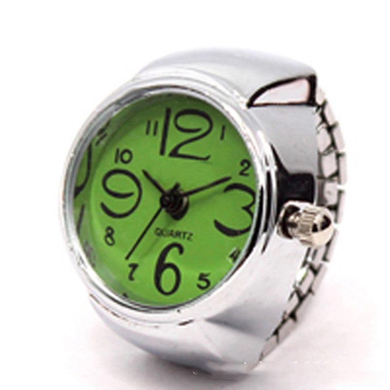 Figure Ring Watch Alloy Silver for Men & Women Multi Colors in Style-Artificial Jewelry-Yes Yar FZE LLC-Green-Yes Yar FZE LLC