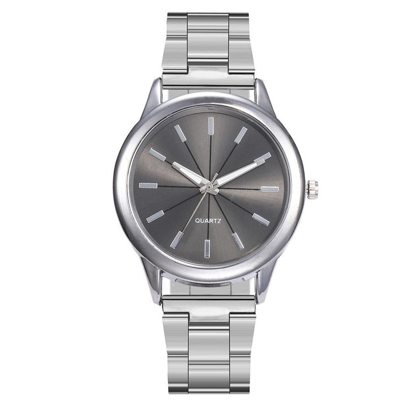 Women's Stainless Steel Quartz Watch-Artificial Jewelry-Yes Yar FZE LLC-Silver Case Black Face-Yes Yar FZE LLC