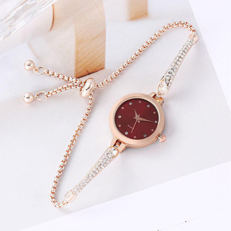 Women Quartz Watch Diamond Inlaid Bracelet Sleek Sophisticated Watch-Women Watches-Yes Yar FZE LLC-Red-Yes Yar FZE LLC